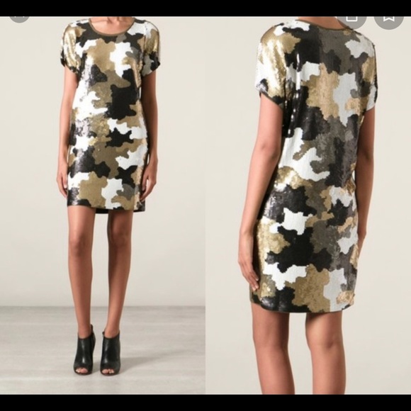 michael kors sequin camo dress Worn once. Michael Kors sequin camo dress